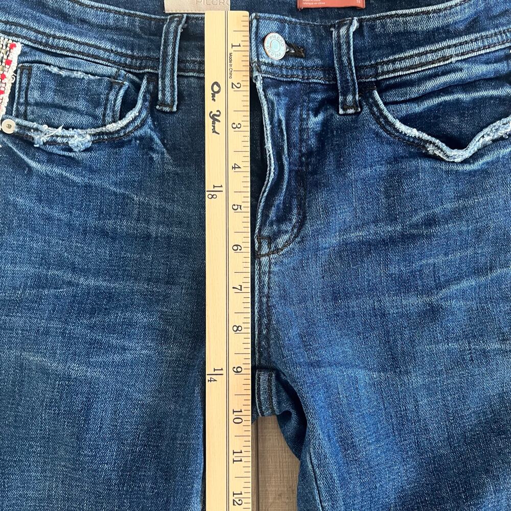 Pilcro Slim Boyfriend Crop Jeans Size 26 Embroidered Side Stripe Anthropologie - Picture 13 of 14